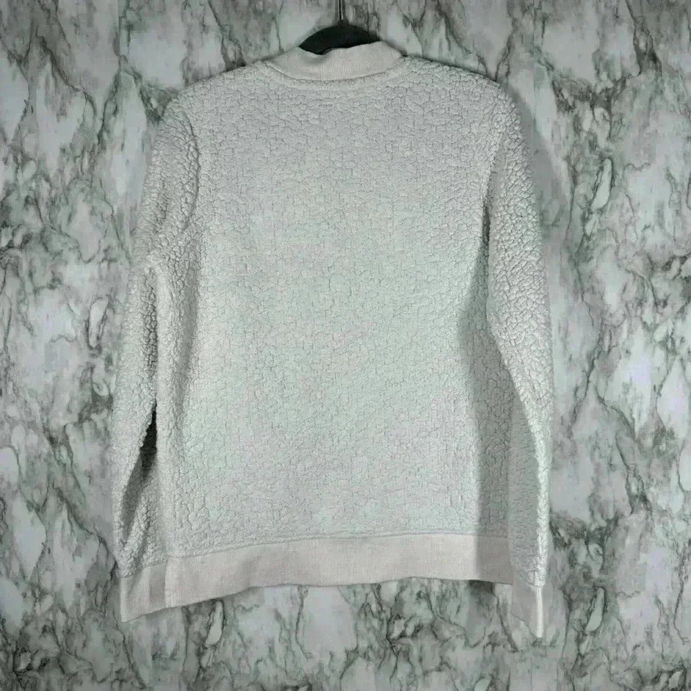 Calvin Klein Fluffy White Fleece Pull Over Sweat Shirt Long Sleeve - Size XS - Picture 2 of 5